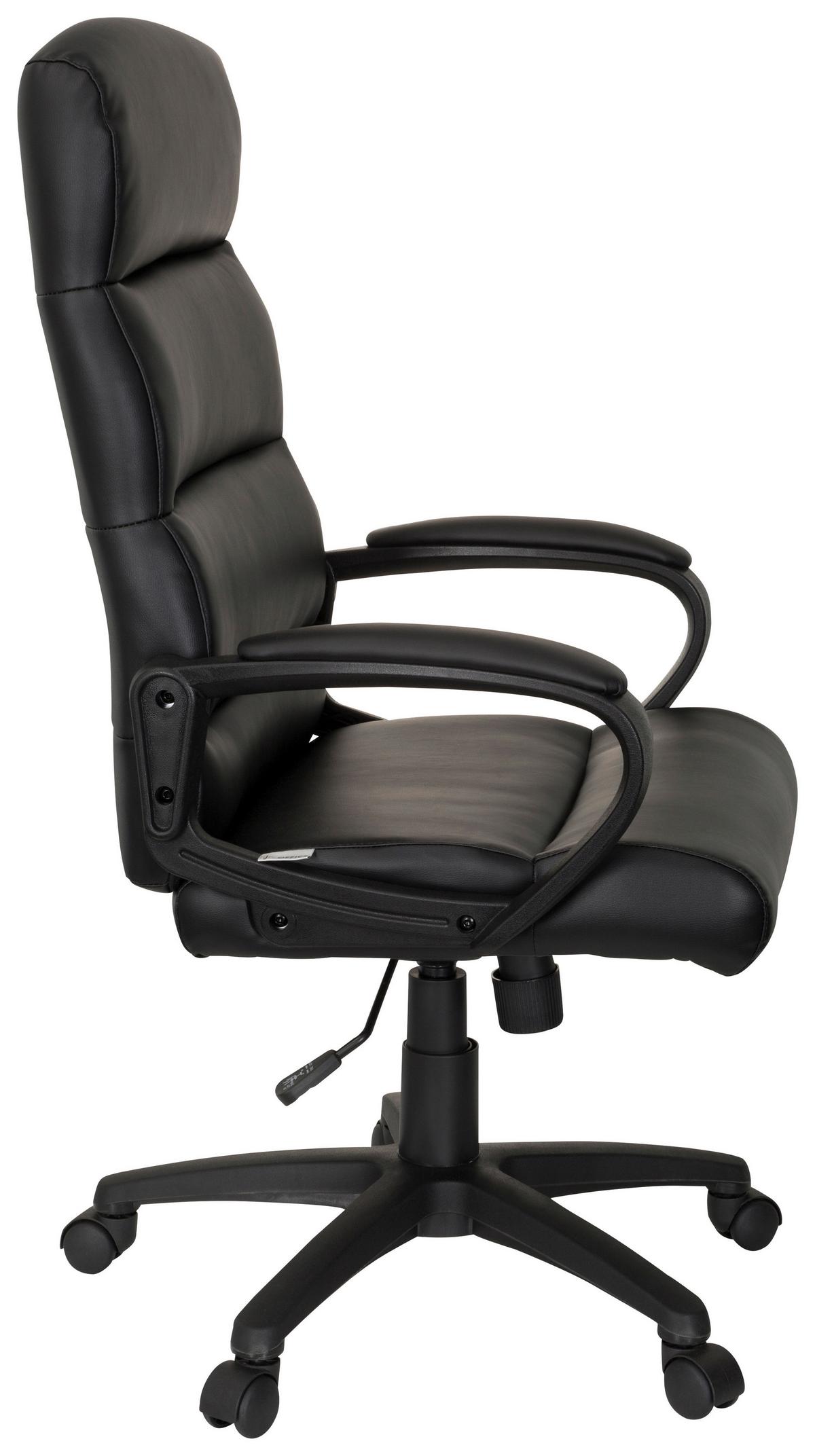 Chefsessel Futura 100 Lederlook Schwarz Bis 110kg - Schwarz, MODERN, Kunststoff/Textil (61/119/65cm) - MID.YOU