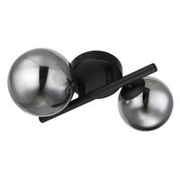 Led Falilámpa 56133-2w - fekete, Design, Üveg/fém (24/25/12,5cm) - Globo