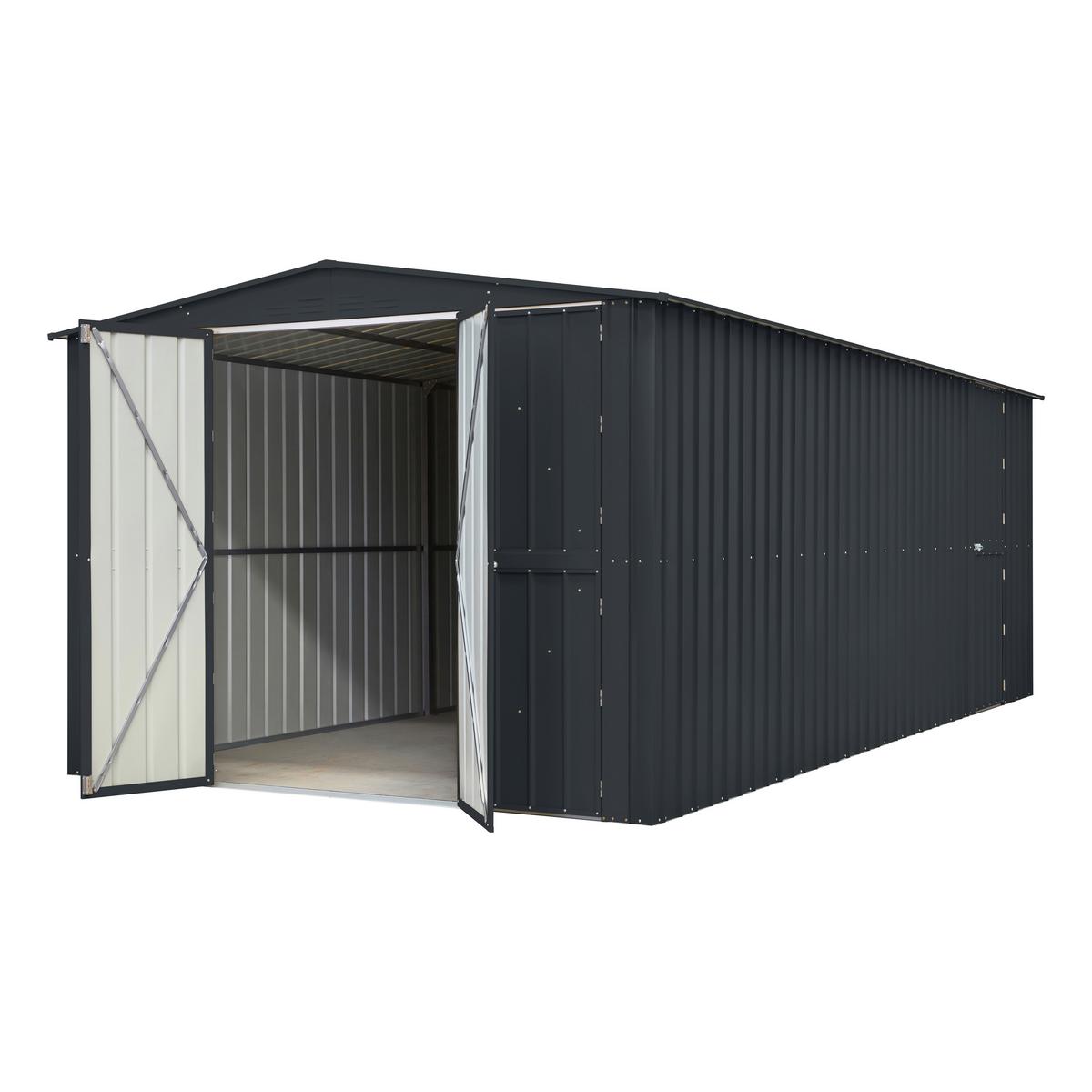 Premium-Gerätehaus Mit Satteldach - Anthrazit, Basics, Metall (308/224,6/465cm)