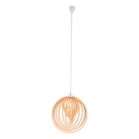 Hängeleuchte Armella H: 145 cm 1-Flammig, Kugelform - Naturfarben/Weiß, Natur, Holz/Kunststoff (40/145cm) - Näve