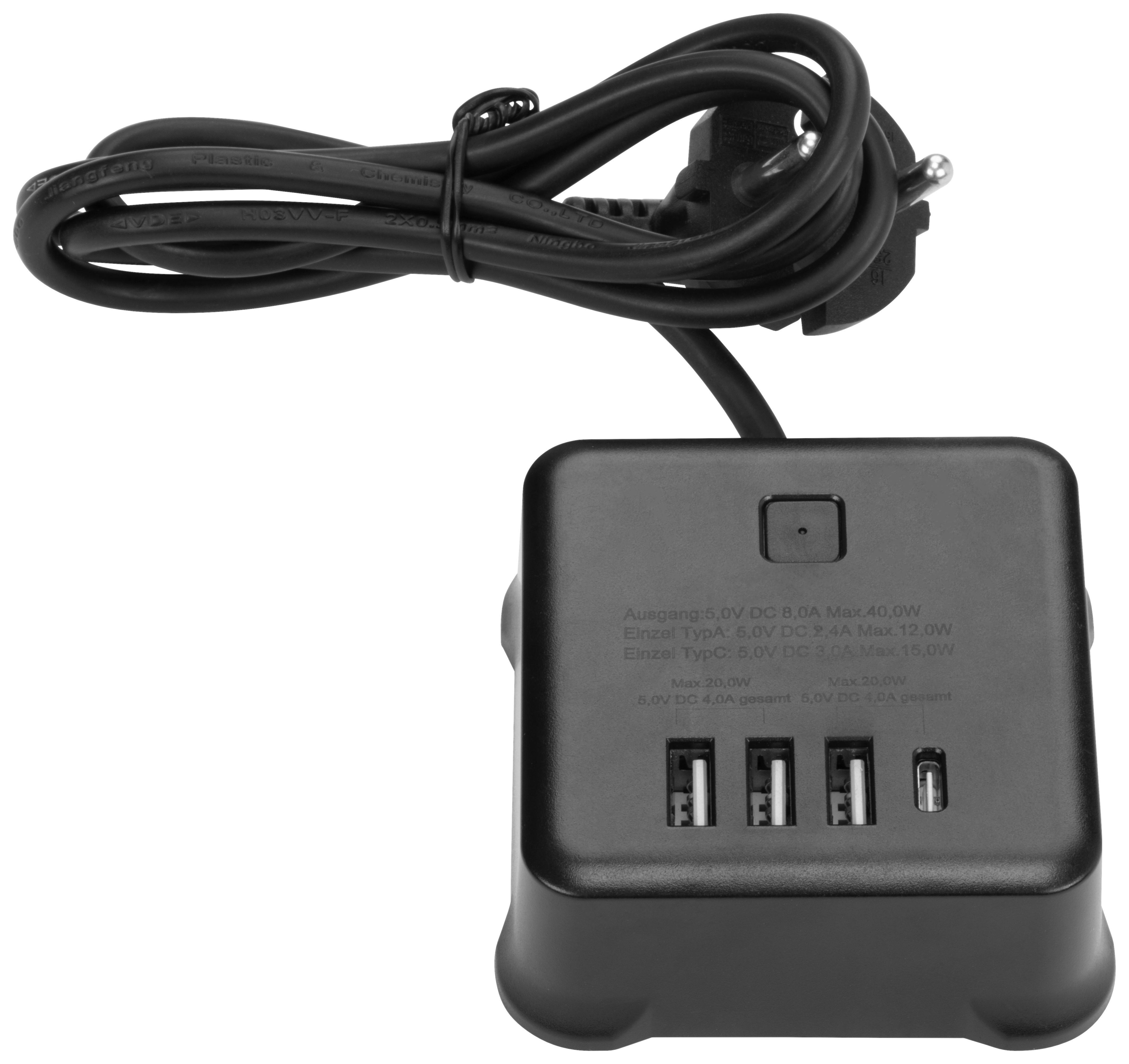 USB NABÍJECÍ ADAPTÉR ÄPU - černá, Konvenční, plast (8/8/3cm) - Mömax