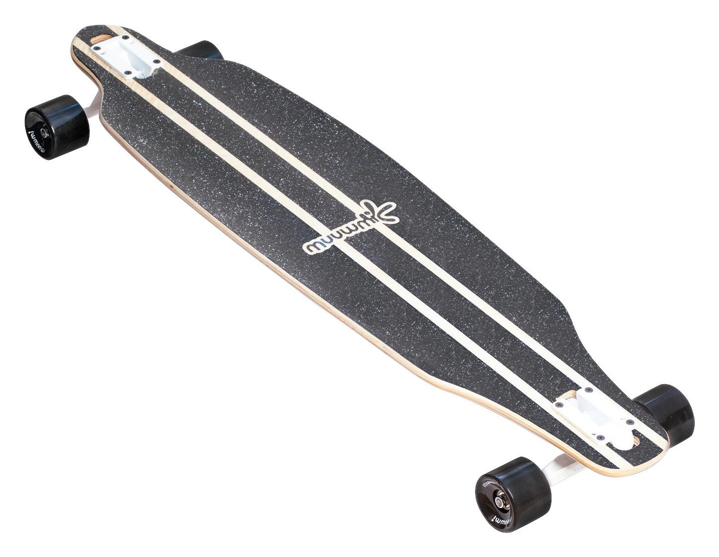 Longboard Muuwmi L: 97 Cm Abec-7, Anti-Rutsch-Auflage - Ahornfarben/Schwarz, Basics, Holz (97/23/14cm)