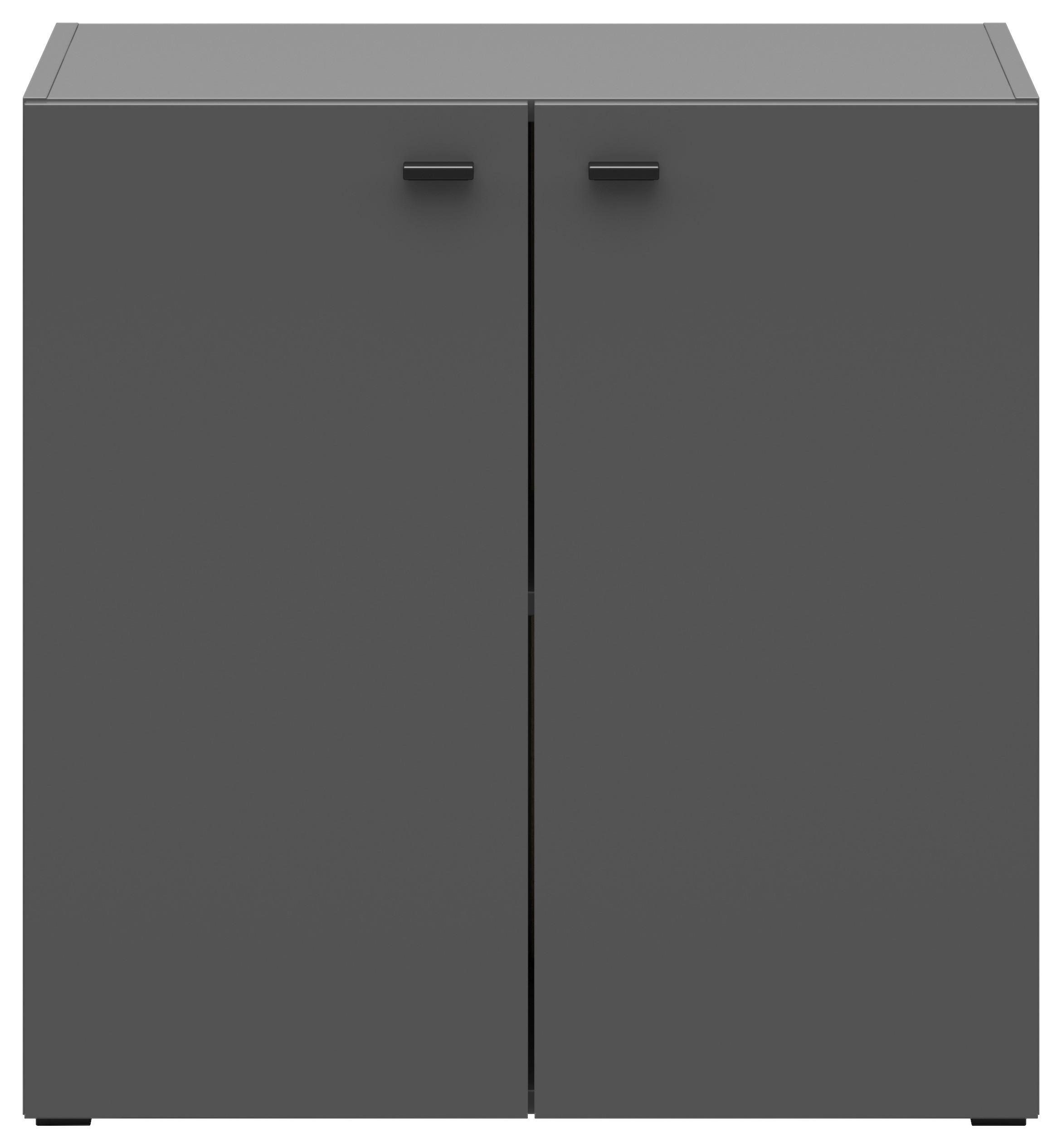 Kommode 64 cm Sixty-Four ,graphitfarben - Schwarz/Graphitfarben, Trend, Holzwerkstoff (64/64/35cm)