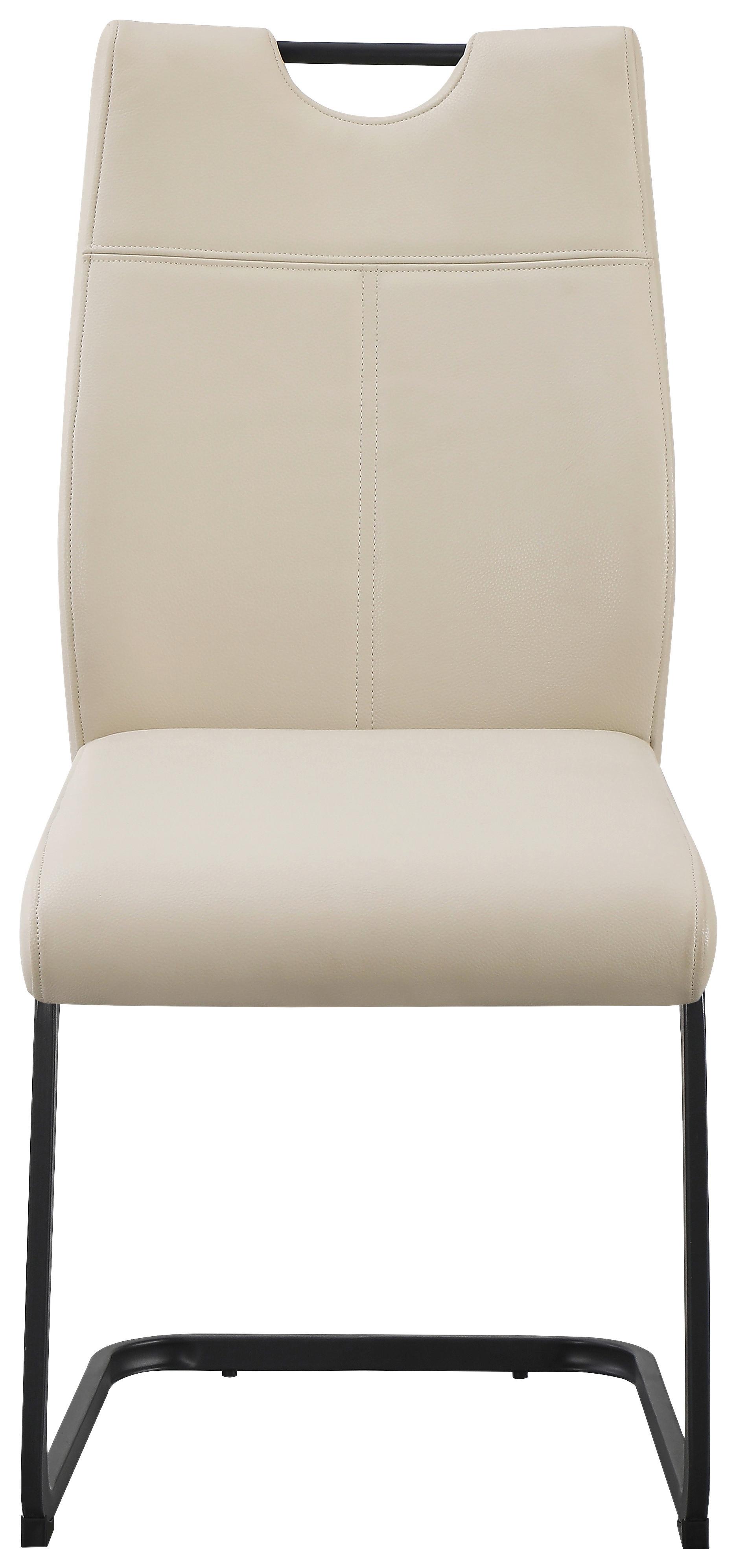 Schwingstuhl Nexus Beige B: 45 cm - Beige/Schwarz, MODERN, Leder/Metall (45/97/63cm) - Livetastic
