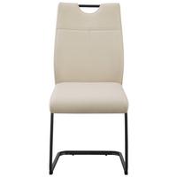 Schwingstuhl Nexus Beige B: 45 cm - Beige/Schwarz, MODERN, Leder/Metall (45/97/63cm) - Livetastic