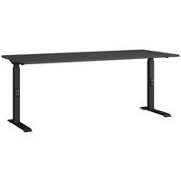 Schreibtisch Schwarz/Graphitfarben L: 180cm - Schwarz/Graphitfarben, MODERN, Holzwerkstoff/Metall (180/80/68-91cm) - Germania