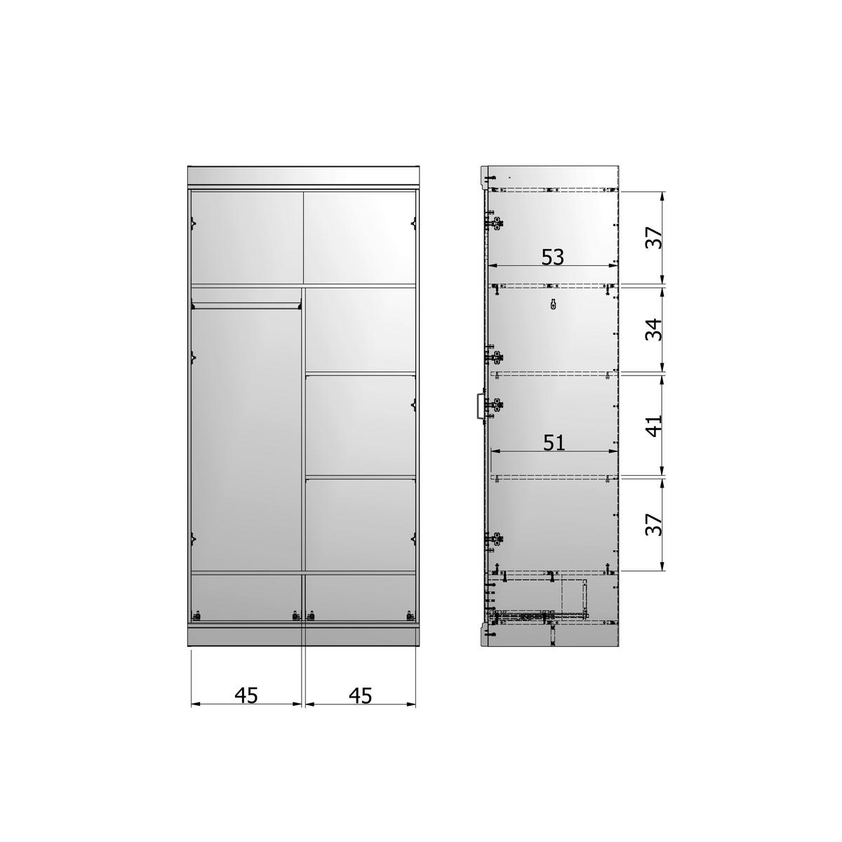 Inneneinteilung Connect, Schwarz B: 55 Cm - Schwarz, Design, Holzwerkstoff (55/121/3cm) - Livetastic