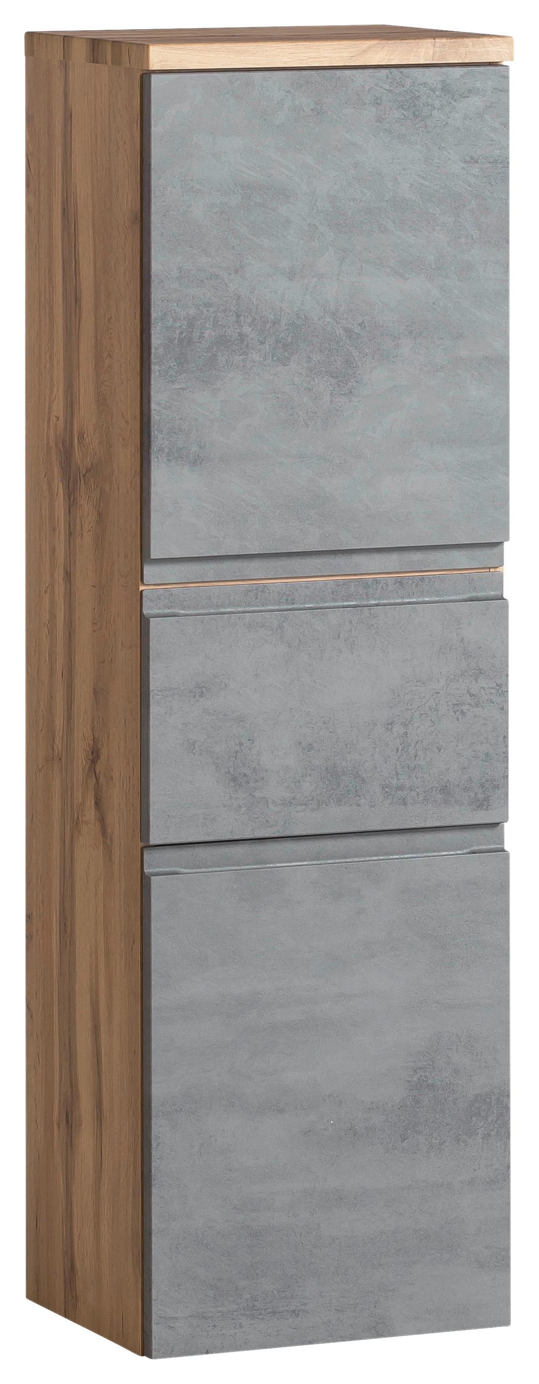 Midischrank Varese B: 40 cm Hellgrau/Eiche Wotan - Eiche Wotan/Hellgrau, MODERN, Holzwerkstoff (40/130/35cm) - Held