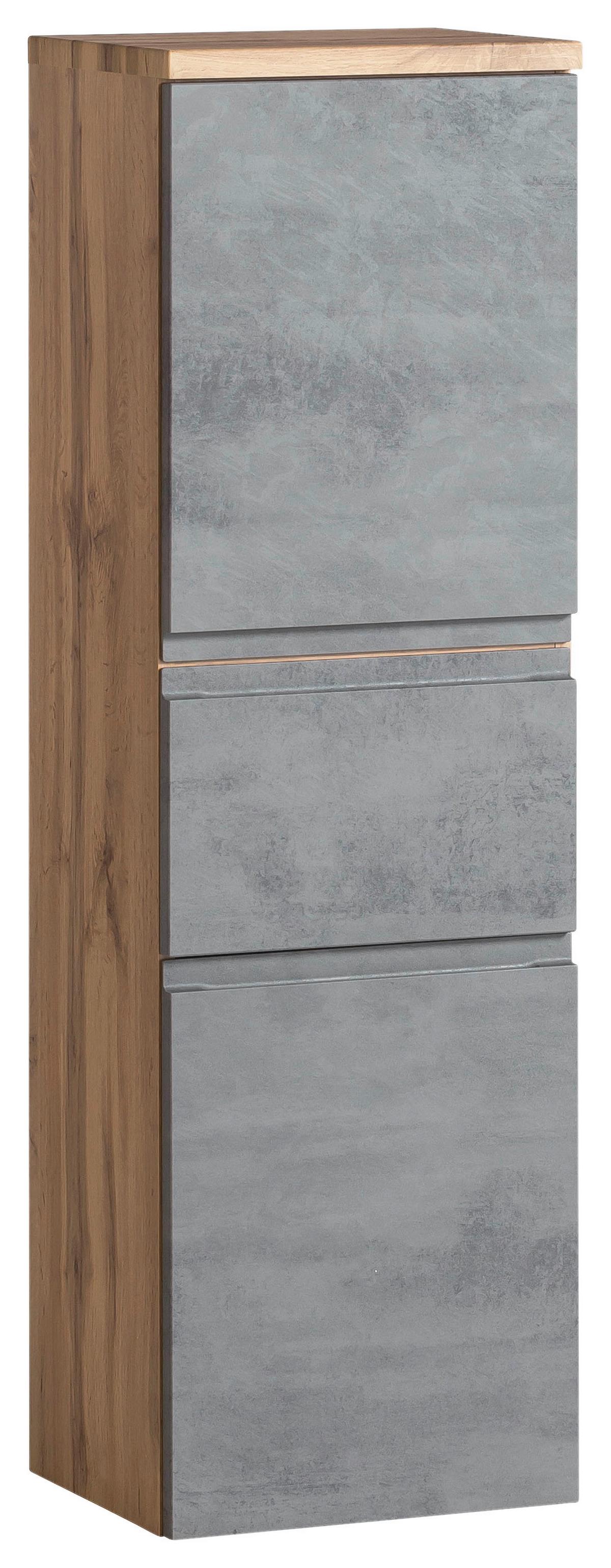 Midischrank Varese B: 40 Cm Hellgrau/eiche Wotan - Eiche Wotan/Hellgrau, MODERN, Holzwerkstoff (40/130/35cm) - Held