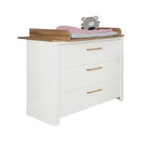 Wickelkommode Weiß/natur - Weiß, Basics, Holzwerkstoff (119/100/76cm) - Roba