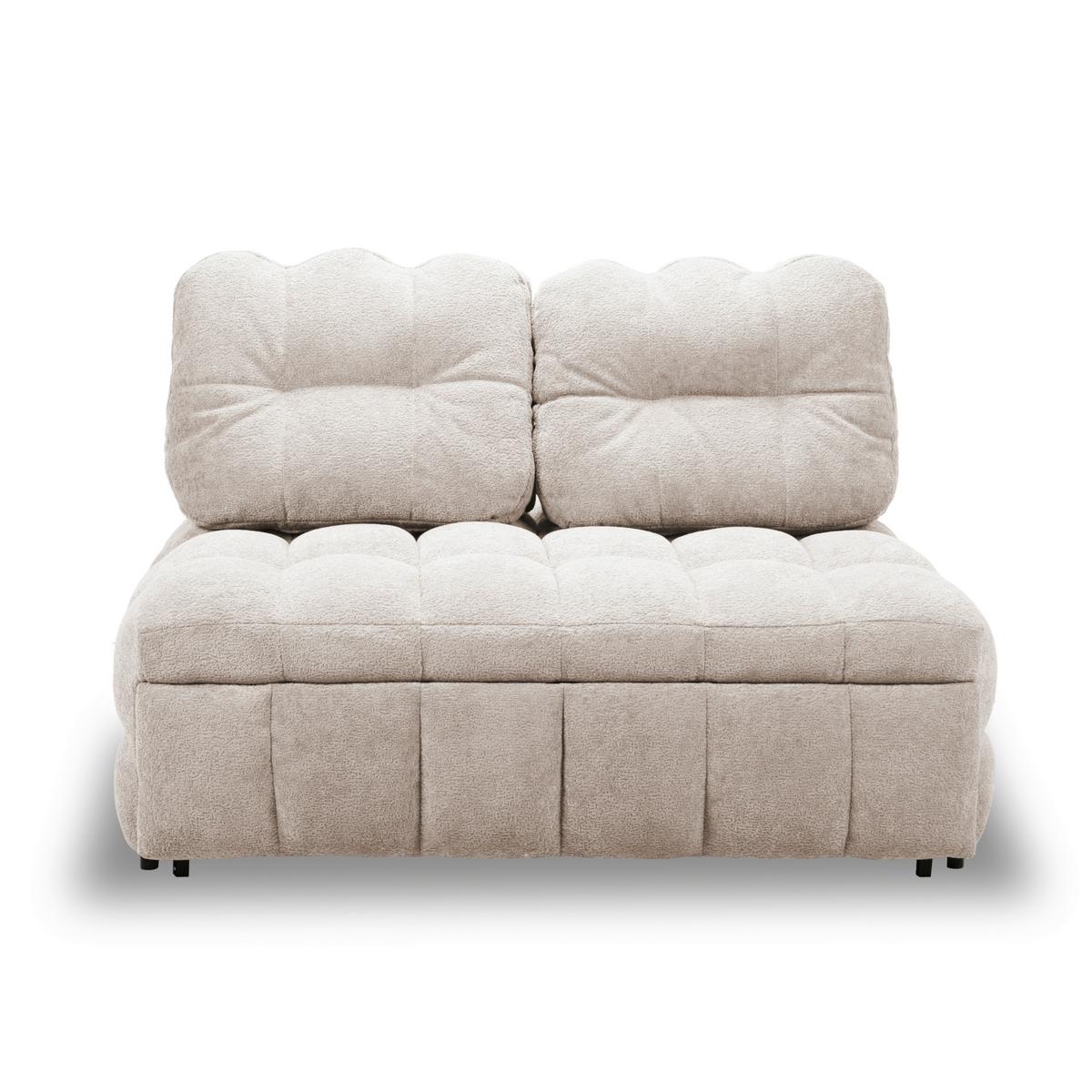 Rozkládací pohovka LIARA, béžová, 2-dílná sada - černá/béžová, Moderní, kov/dřevo (137/87/110cm) - Bessagi Home