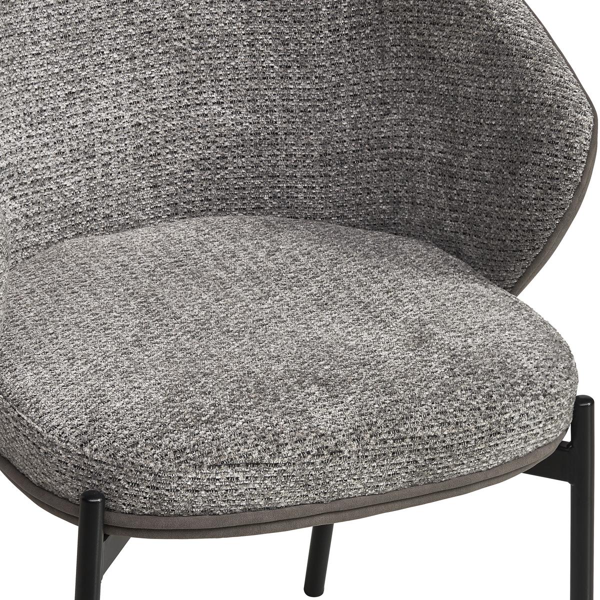 Armlehnstuhl Cara Samt Grau B: 56 cm - Schwarz/Grau, MODERN, Textil/Metall (56/76,5/57,5cm) - MID.YOU