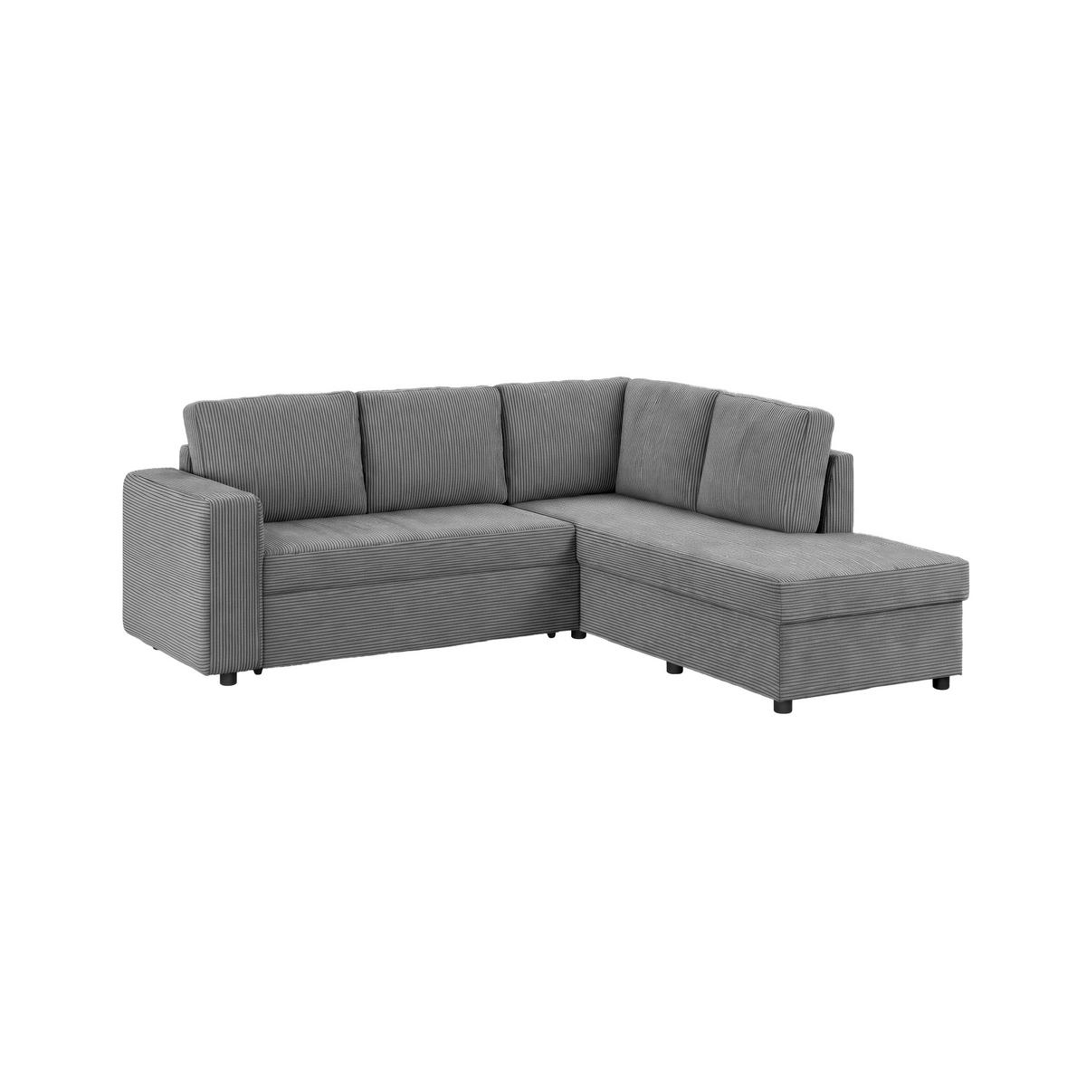 Ecksofa mit Schlaffunktion Toulouse anthrazit, 224x206cm - Anthrazit/Schwarz, Trend, Holz/Holzwerkstoff (224/206cm)