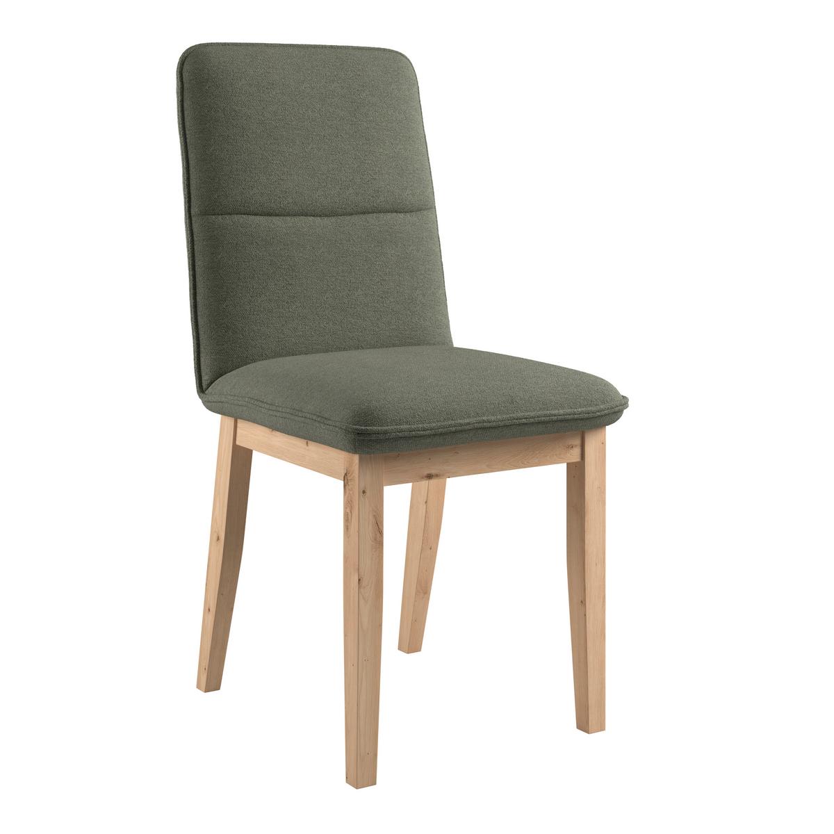 Vierfußstuhl Beluna Ii Webstoff Grün, B: 47cm - Eichefarben/Grün, KONVENTIONELL, Holz/Textil (47/91/44cm) - James Wood