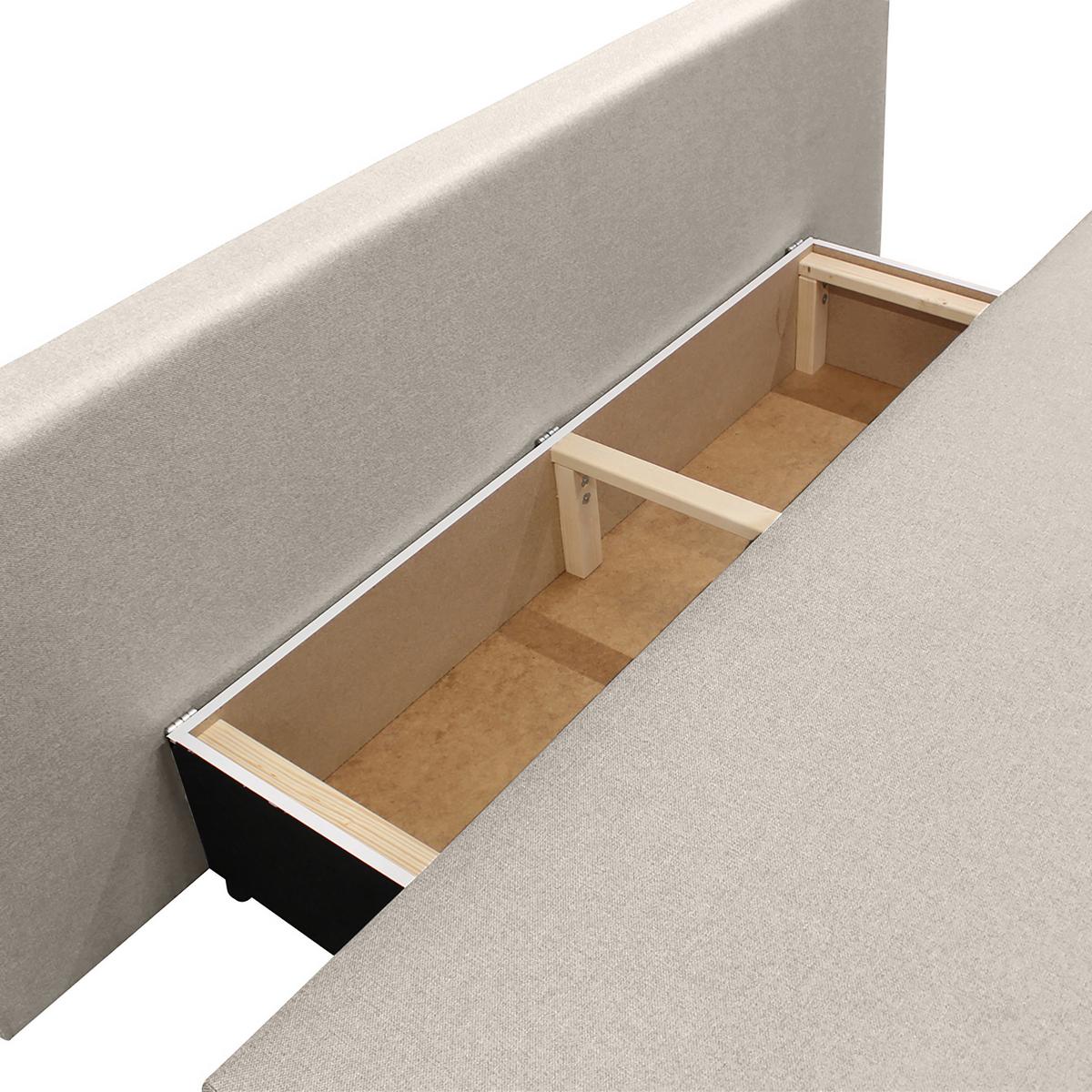 Schlafsofa Mela Beige B: 200 cm - Beige/Schwarz, Design, Textil (200/88/87cm) - P & B