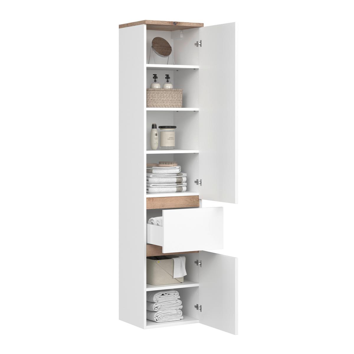 Badezimmer Hochschrank BHT: 40x182x35 cm grifflos - MODERN (40/182/35cm)