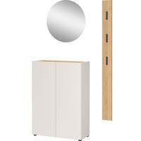 Garderobe Alviano Kaschmir/Eiche Dekor 3-Teilig - Kaschmir/Eichefarben, Design, Glas/Holzwerkstoff (104/200/33cm) - Germania