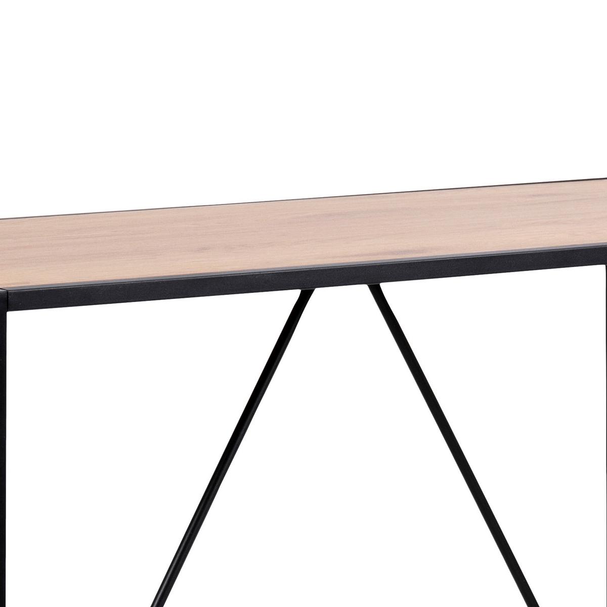 Bartisch Seaford 120x60x105 cm Eiche Dekor/Schwarz - Eichefarben/Schwarz, Basics, Holzwerkstoff/Metall (120/60/105cm) - MID.YOU