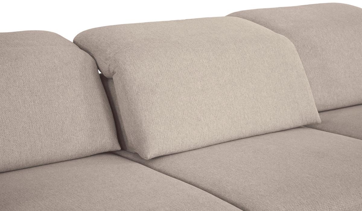 Ecksofa Frans Beige S: 204 cm - Beige/Schwarz, Design, Textil (204/293cm) - MID.YOU
