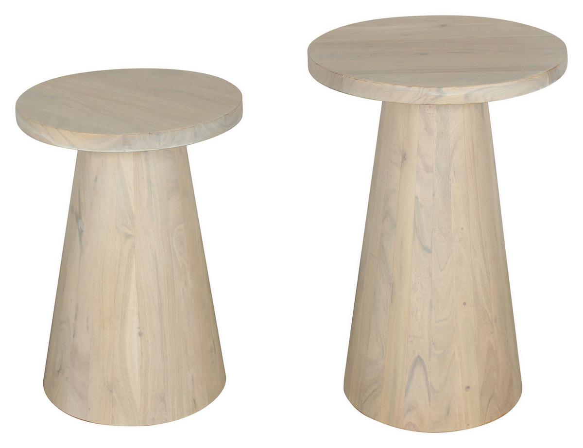 Beistelltischset Cone 2-teilig Weiß - Weiß, Design, Holz (30/40/40/60/50cm) - MID.YOU