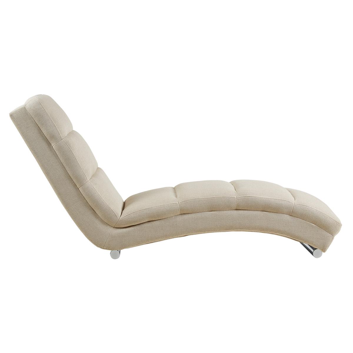 Relaxliege Chaiselongue, Beige B: 170 Cm - Chromfarben/Beige, MODERN, Textil (170/82/60cm) - Livetastic