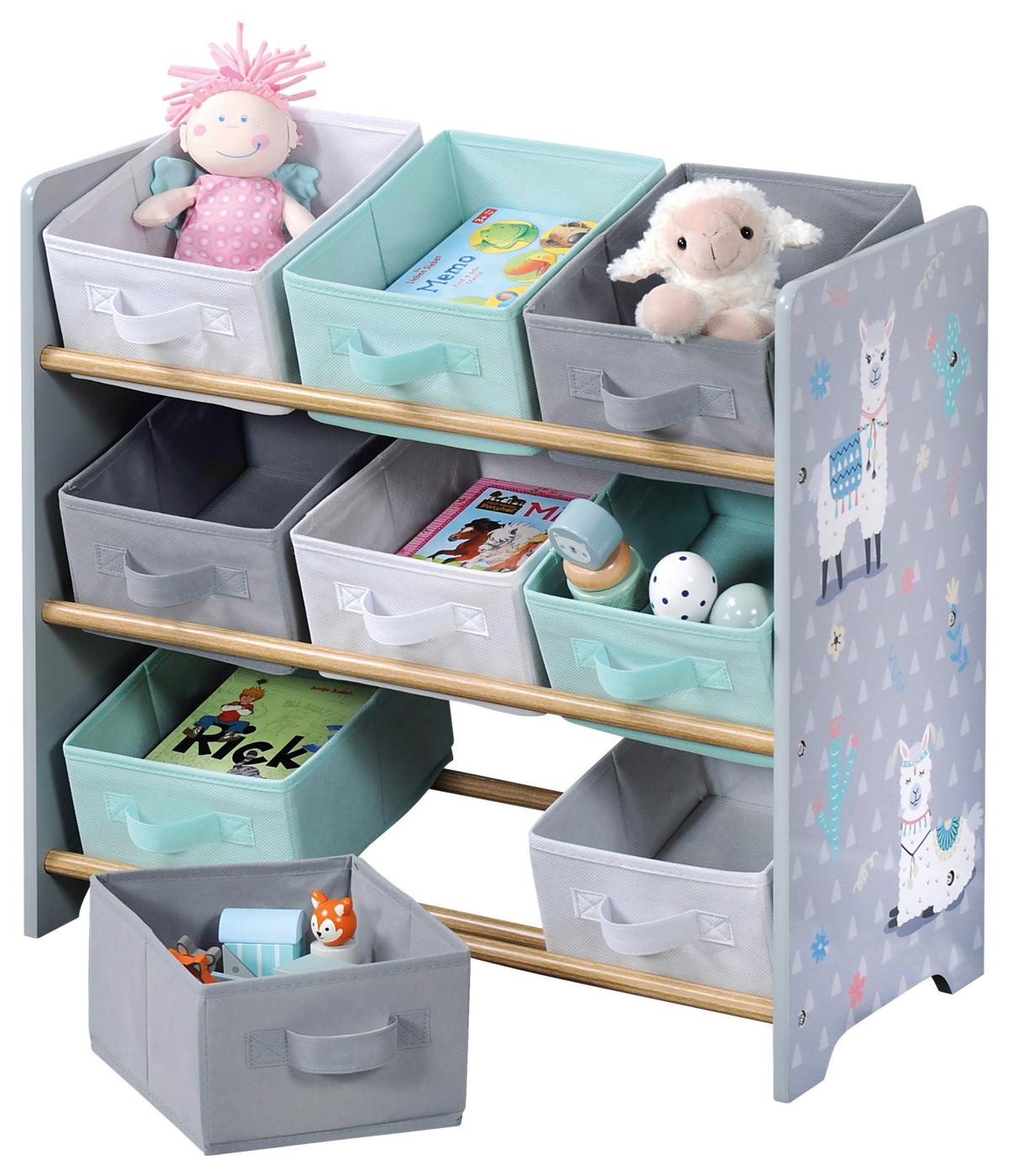 Kinderregal mit Boxen B: 65 cm Dunkelgrau - Dunkelgrau/Weiß, MODERN, Holz/Holzwerkstoff (65/60/30cm) - Kesper