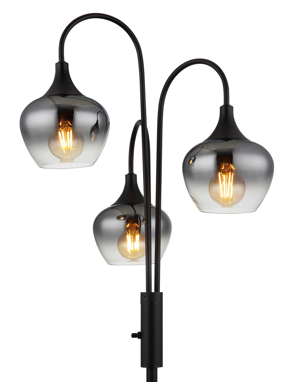 Stehleuchte 15548s3 - Schwarz, Basics, Glas/Metall (43/165cm) - Globo