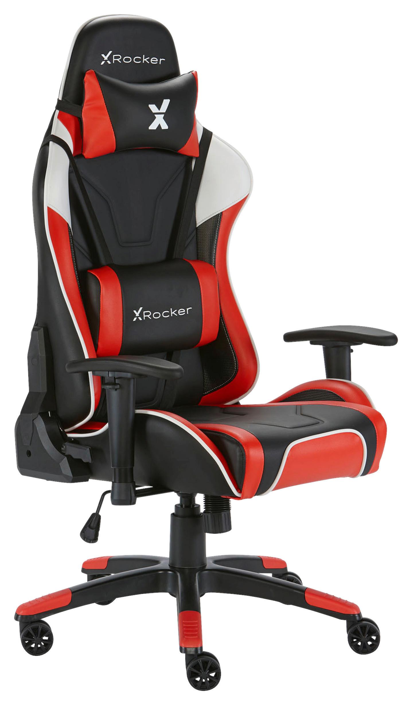 Gaming Stuhl Agility Esports Lederlook, Schwarz/Rot/Weiß - Rot/Schwarz, MODERN, Kunststoff/Textil (59,9/122/66cm) - X Rocker