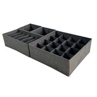 Sada úložných boxů 4 ks - tmavě šedá, Moderní, textil/papír - Mömax