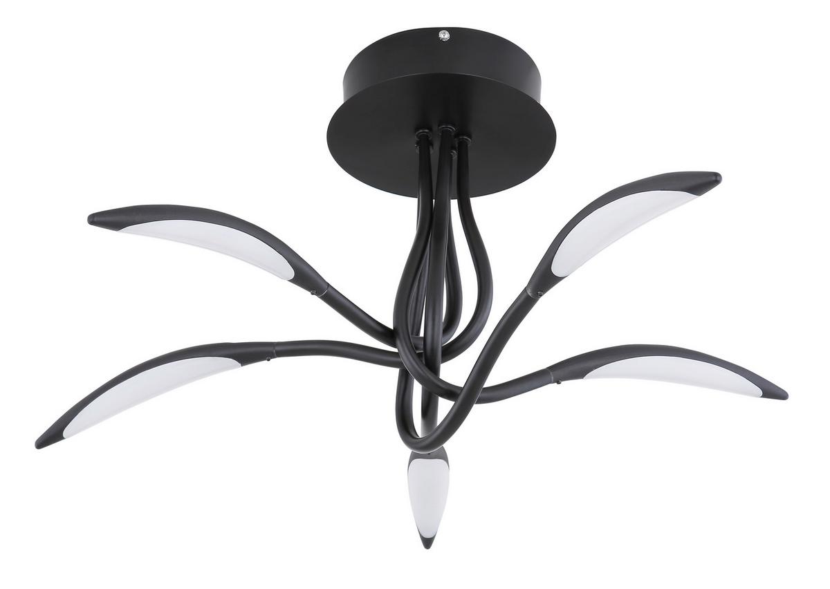 LED-Deckenleuchte 64004d - Opal/Schwarz, Design, Kunststoff/Metall (68/33cm) - Globo