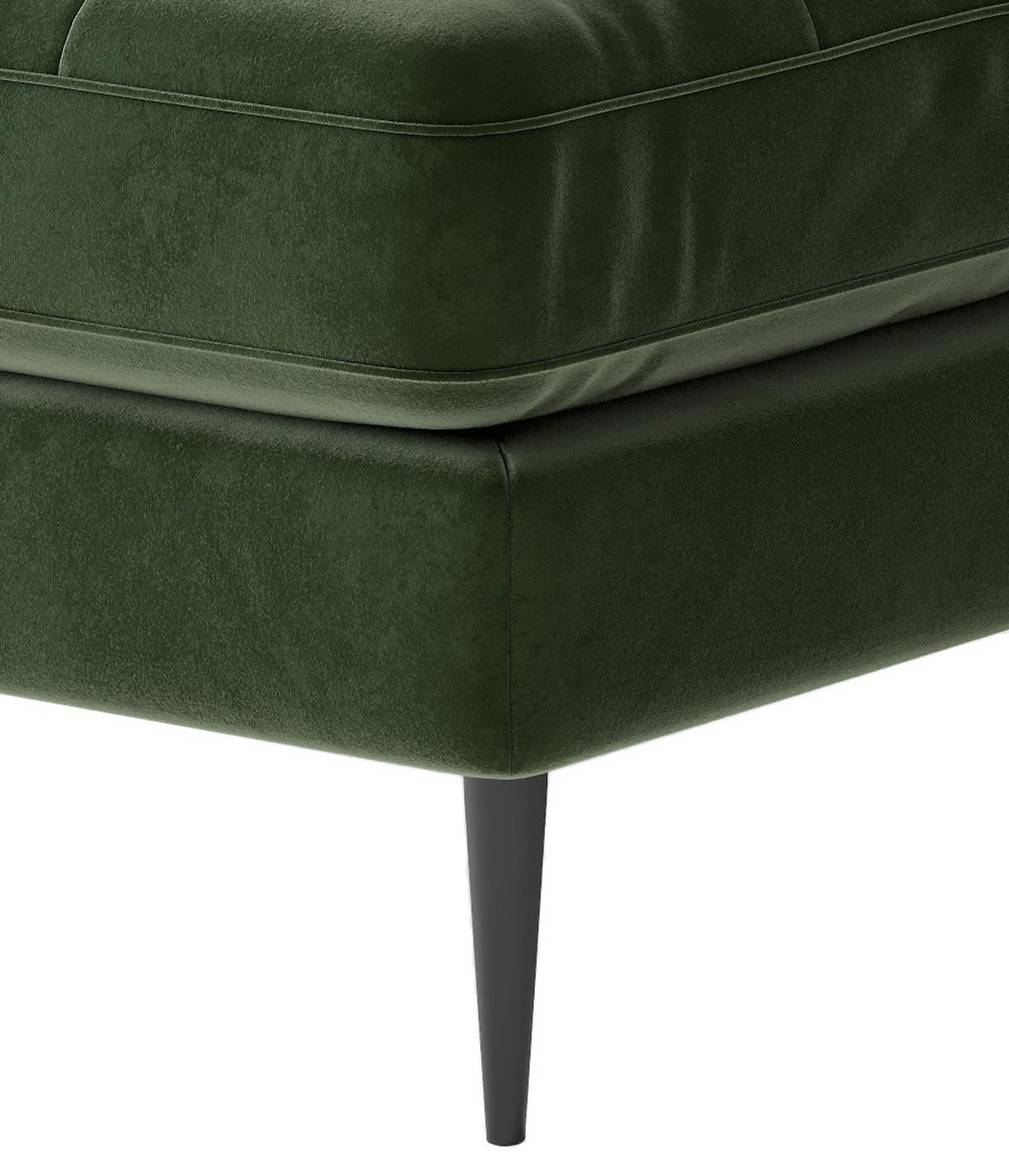 Ecksofa Scott - Edelstahlfarben/Olivgrün, Design, Textil (259/205cm) - Livetastic
