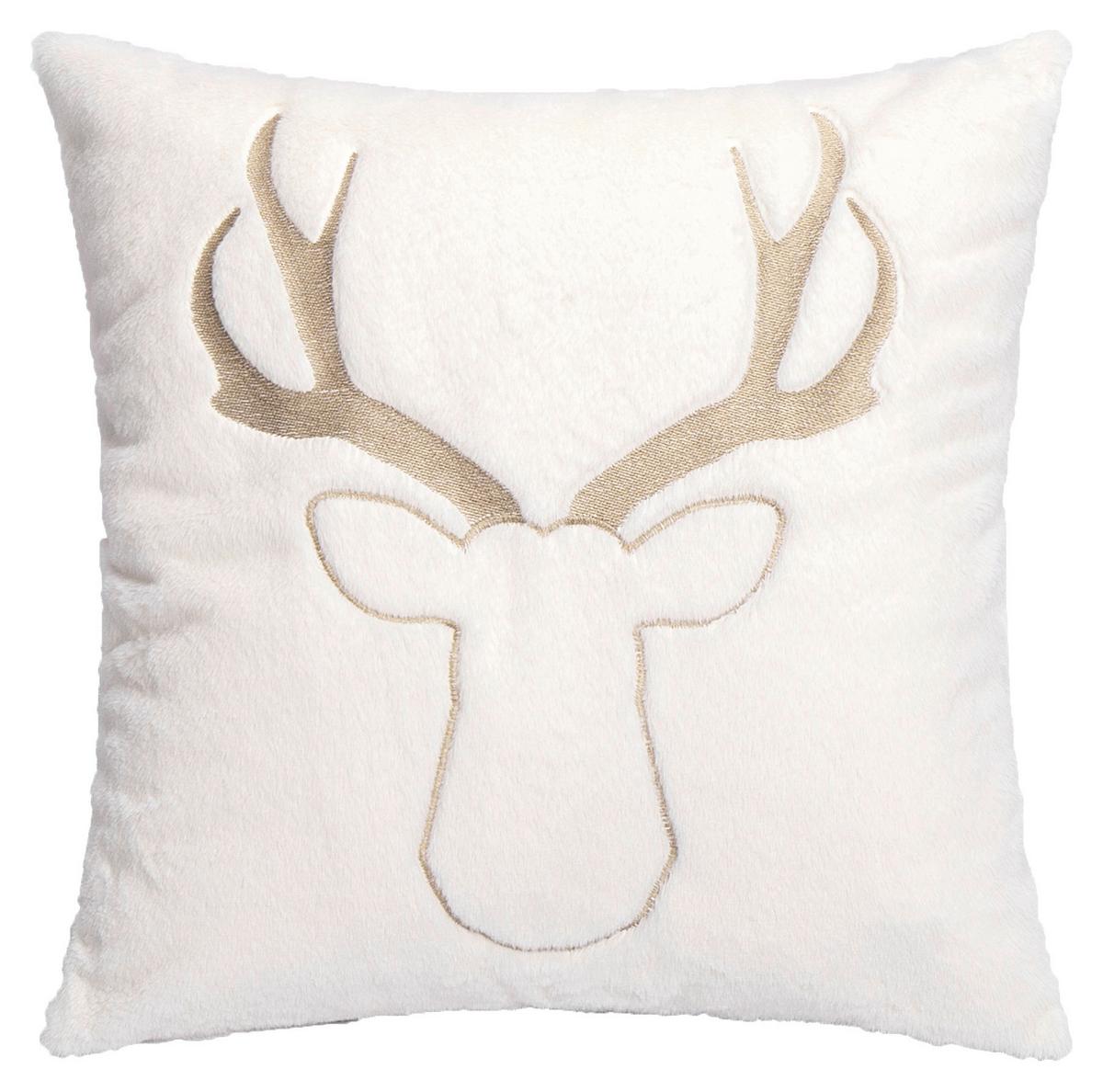 DEKORAČNÍ POLŠTÁŘ MONTE - bílá/šedohnědá, textil (45/45cm) - Mömax