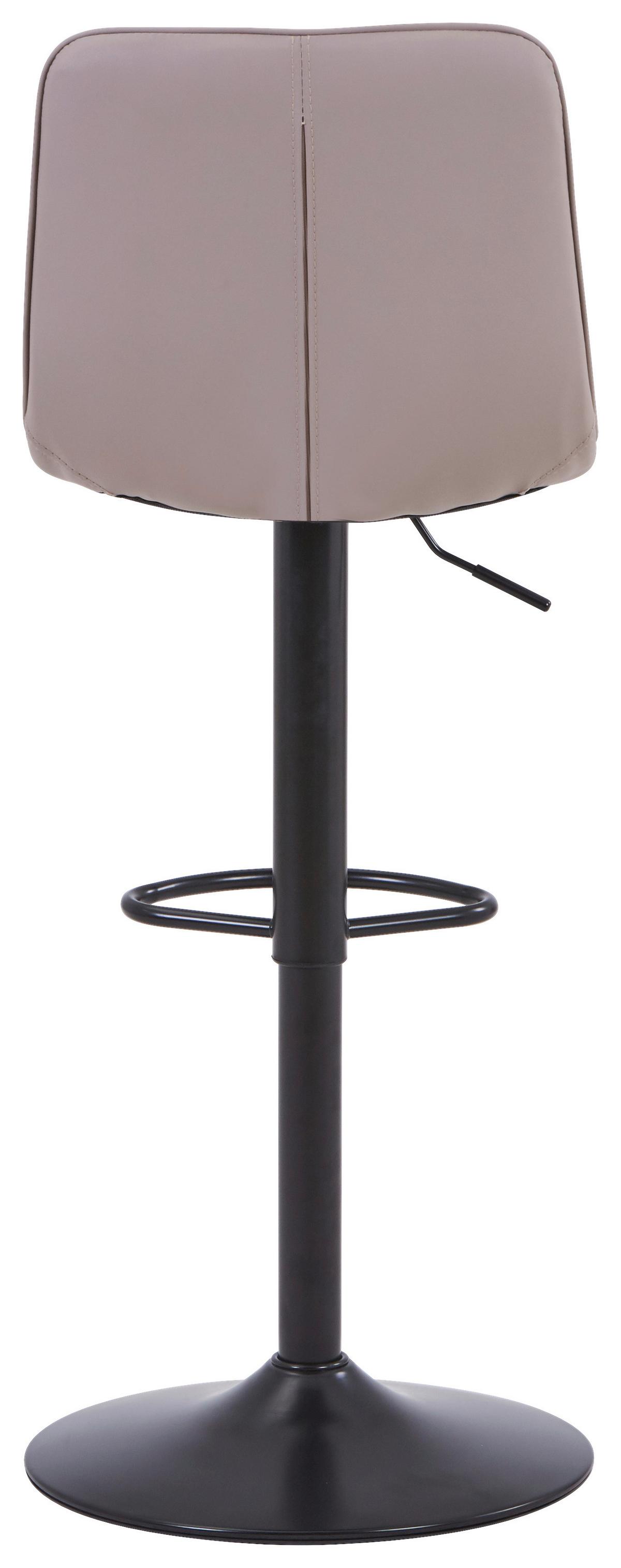 Barhocker Elias Cappuccino höhenverstellbar, B: 42 cm - Schwarz/Cappuccino, MODERN, Textil/Metall (42/109,5/52cm) - Livetastic