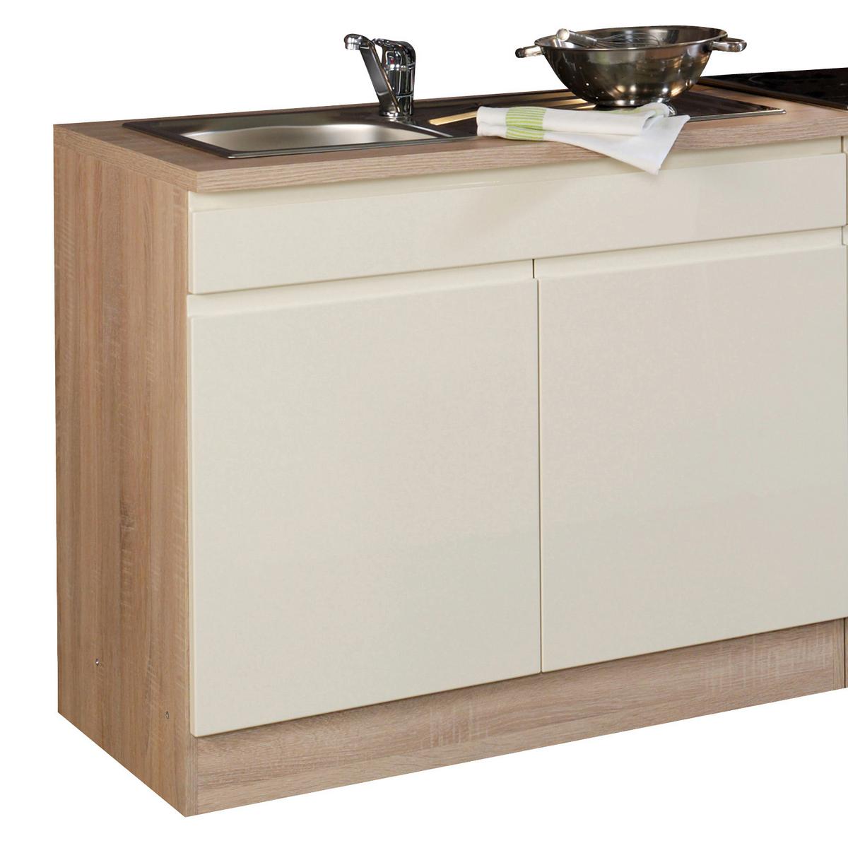 Küchenzeile Cardiff mit Geräten 270 cm Creme/Sonoma Eiche - Eichefarben/Creme, Basics, Holzwerkstoff (270cm) - Held
