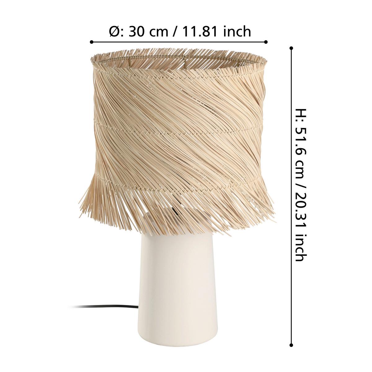 Hängeleuchte 390239*paisano - Beige/Naturfarben, Natur, Naturmaterialien/Keramik (30/51,5cm) - Eglo