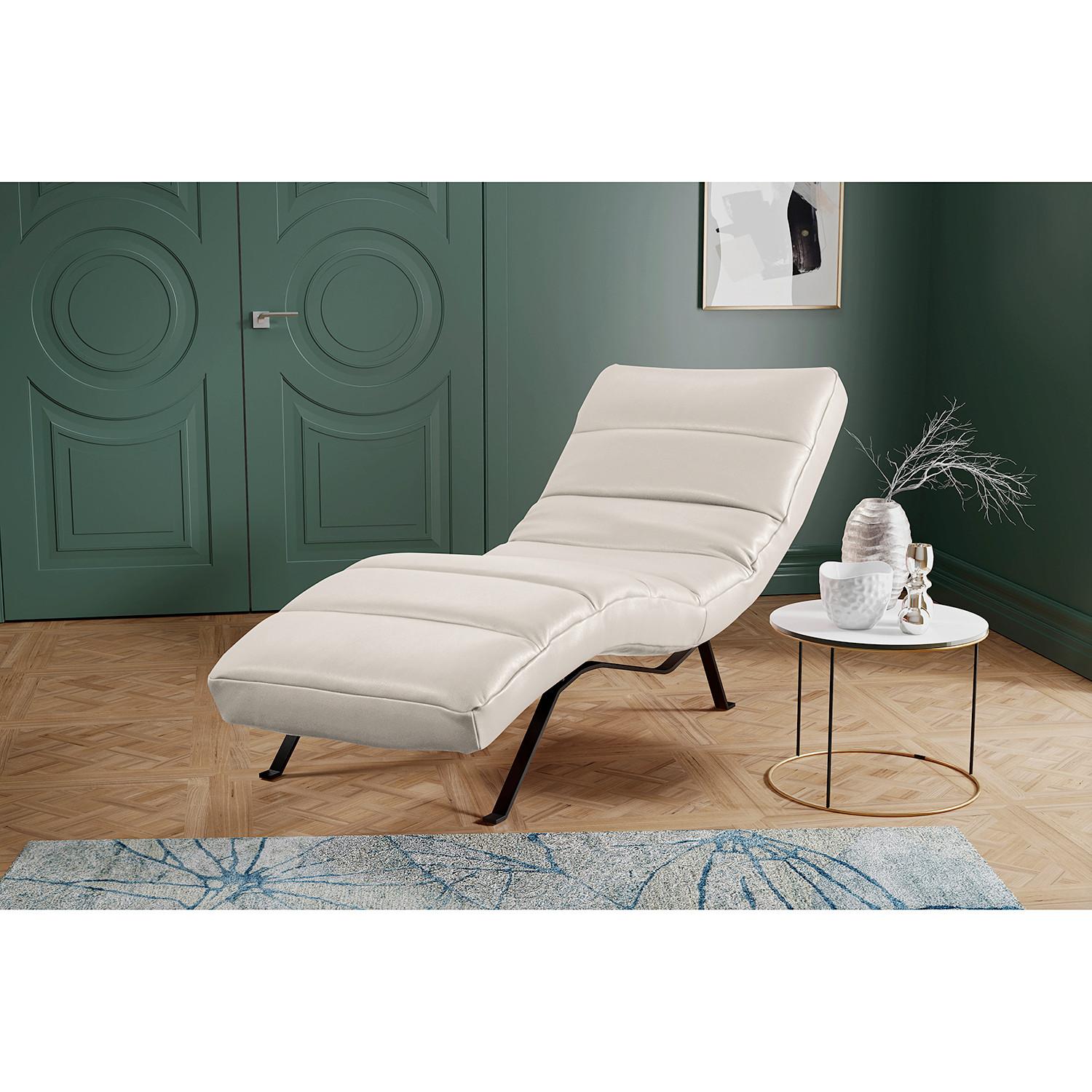 Relaxliege Swing Black Grau B: 65 cm - Schwarz/Grau, Design, Leder (65/65-95/171cm) - Livetastic