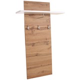 Garderobenpaneel Rivoli Eiche Wotan Dekor B/H: 80/130cm - Eichefarben/Weiß, MODERN, Holzwerkstoff (80/130/21,6cm)