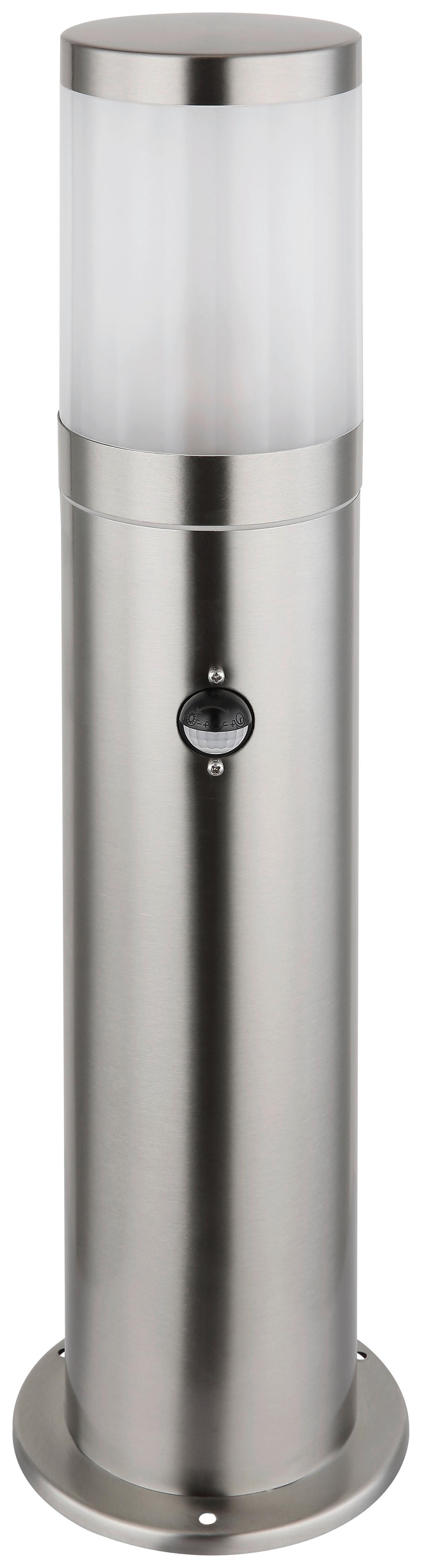 Außenleuchte Xeloo 60 Watt Edelstahl Bodenmontage - Silberfarben/Opal, Basics, Kunststoff/Metall (14/50cm) - Globo