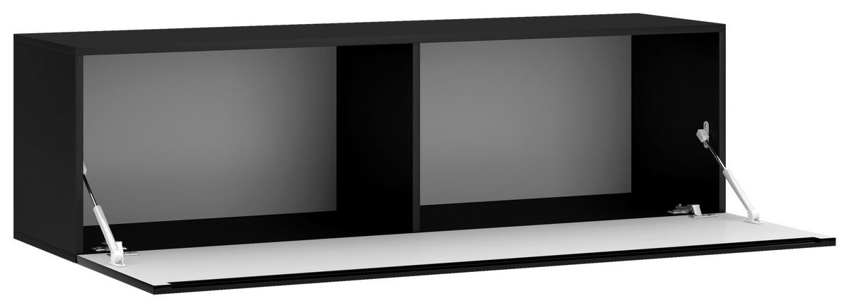 Lowboard Tv Stand Vivien 03 - Schwarz Hochglanz/Schwarz, Design, Holzwerkstoff (140/40/38cm) - Livetastic