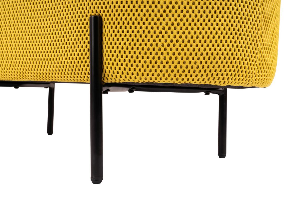Sitzbank Carla Gelb, mit Stauraum, L: 95 cm - Gelb/Schwarz, Design, Textil/Metall (95/36/43cm)