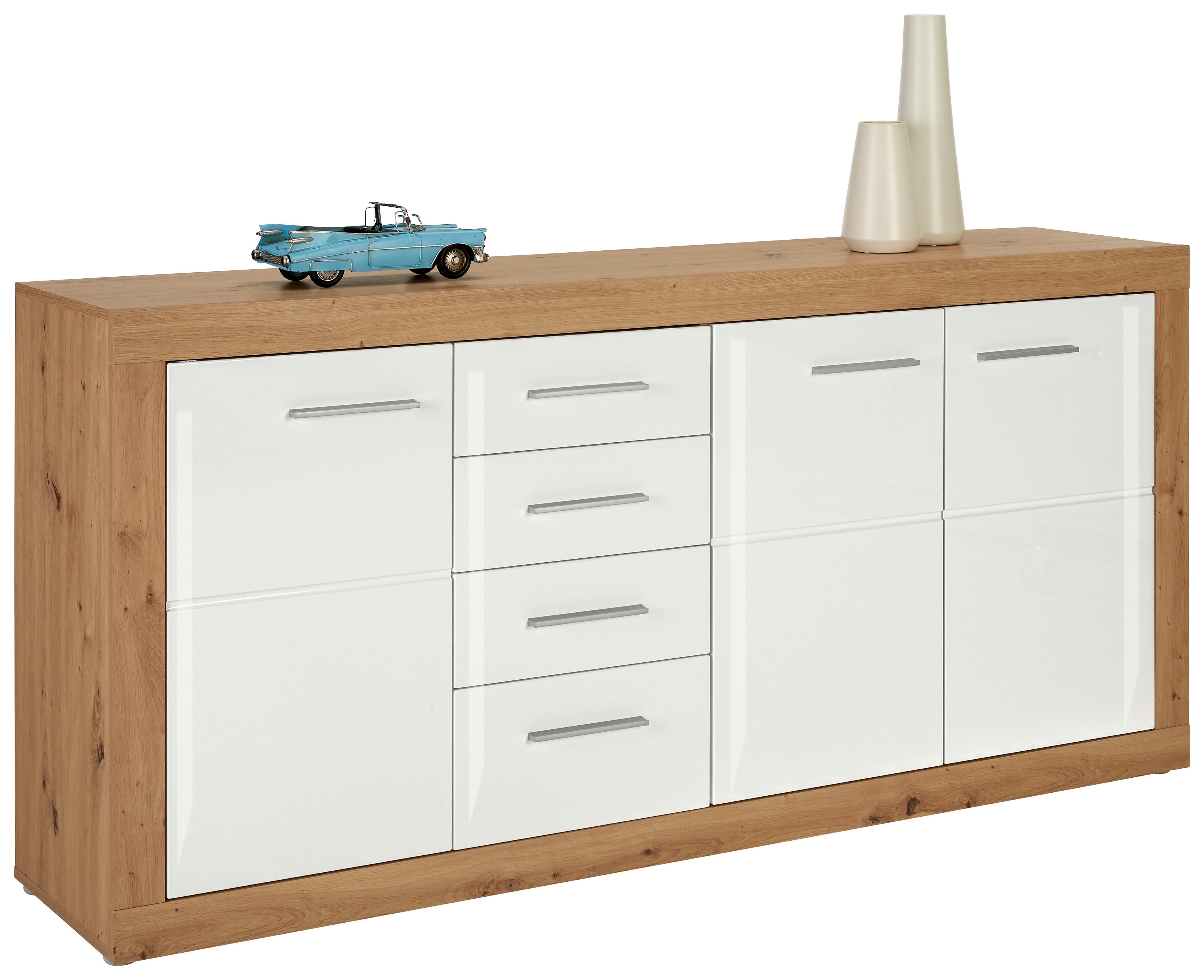 ŠIROKÁ KOMODA MALTA  -EXKLUSIV- - bílá/barvy dubu, Konvenční, kompozitní dřevo/plast (179/86/40cm) - Mömax