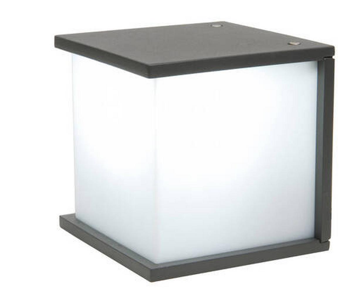 Außenwandleuchte Box Cube 60w Kunststoff Metall, Wandmontage - Anthrazit/Weiß, Design, Kunststoff/Metall (16,50/16,50/17,10cm)