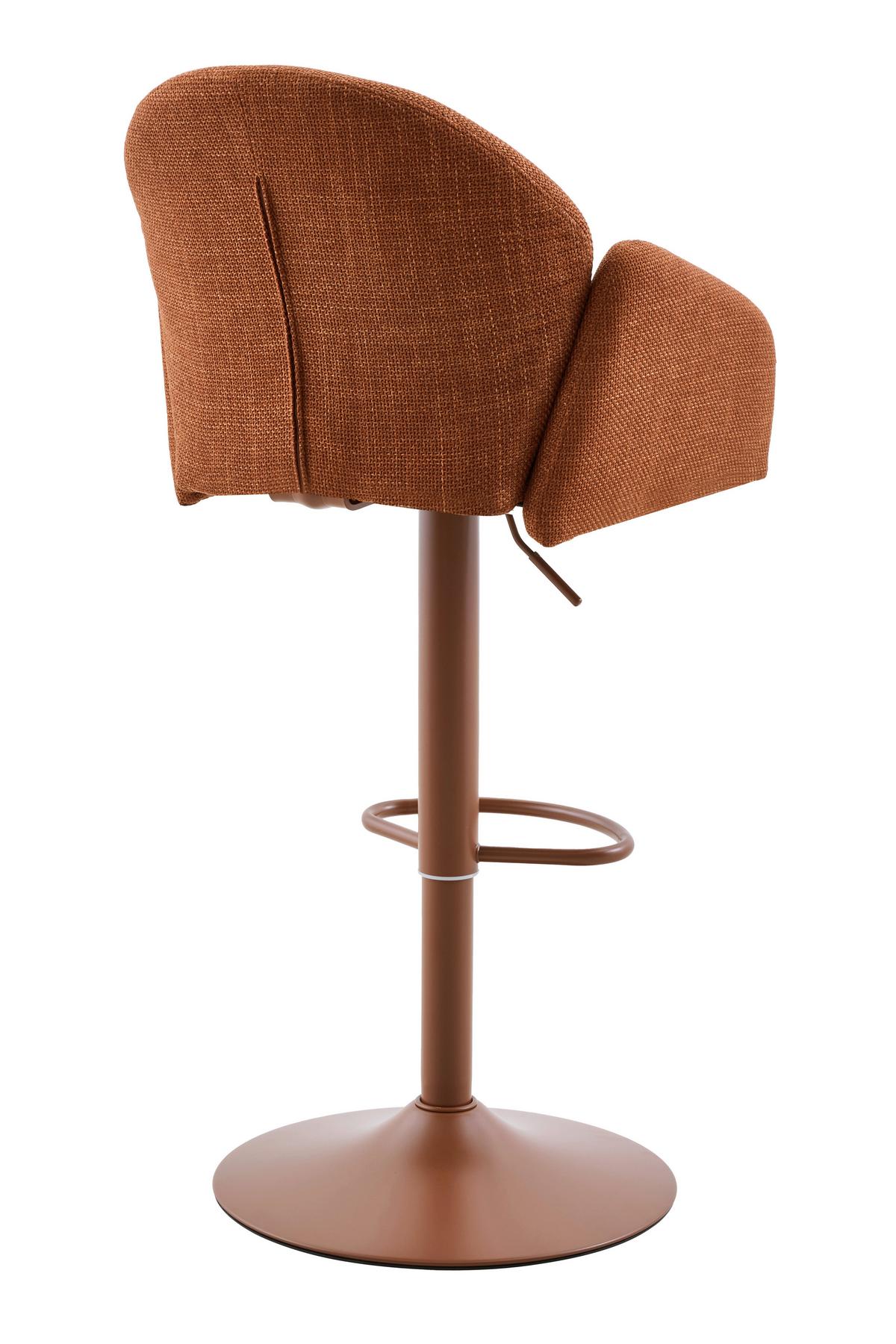 Barhocker-Set Holly H 2er-Set - Rotbraun, MODERN, Textil/Metall (51,5/96-117/53cm) - MID.YOU