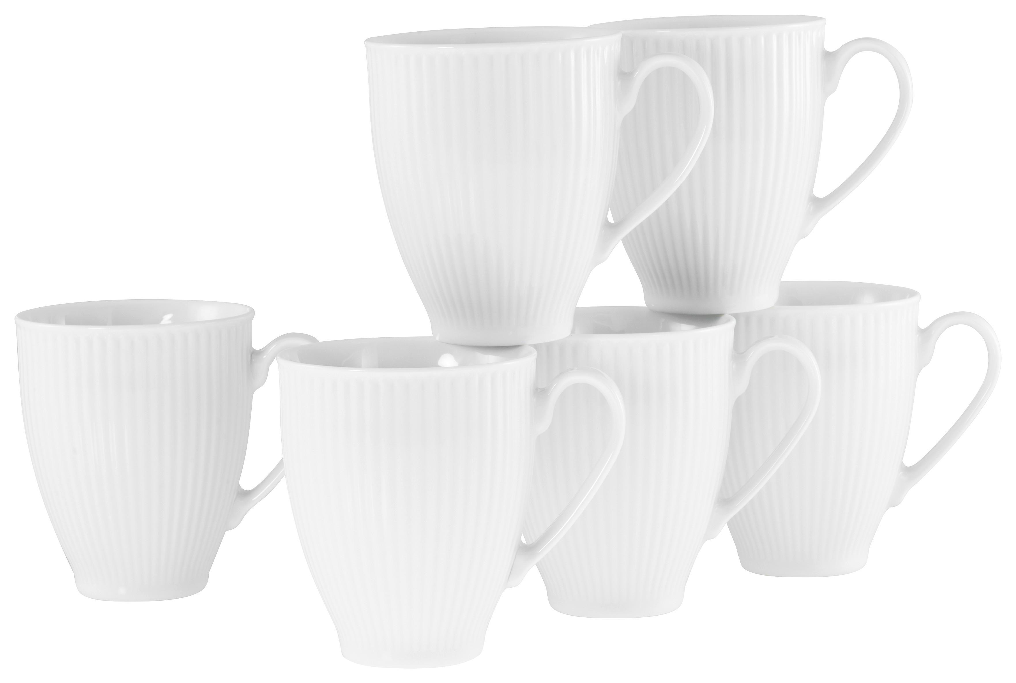 Kaffeebecherset Valencia 6--Teilig., Weiß - Weiß, Design, Keramik - Creatable