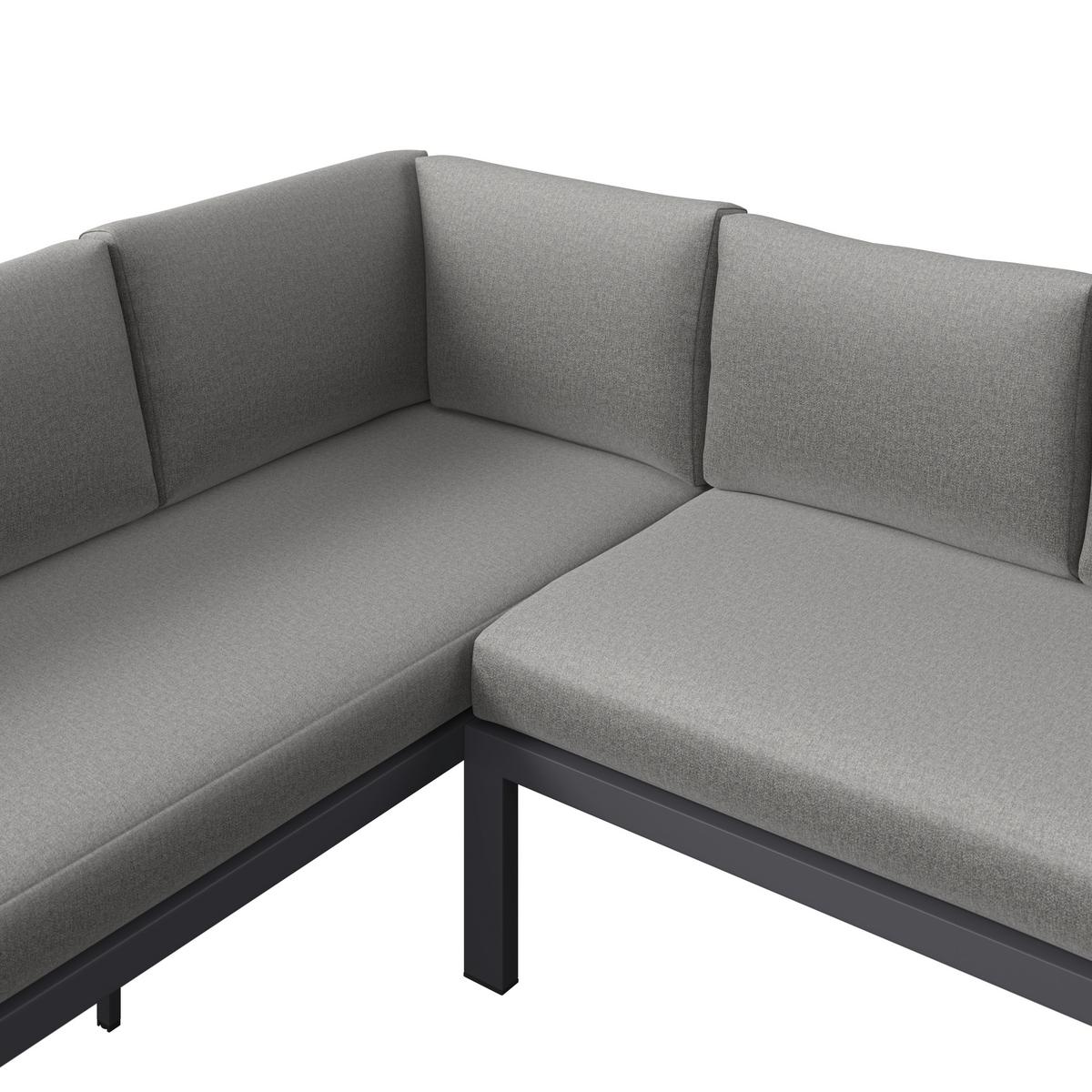 TERASOVÁ SEDACÍ SOUPRAVA CASA BLANCA - světle šedá/přírodní barvy, Moderní, kov/textil