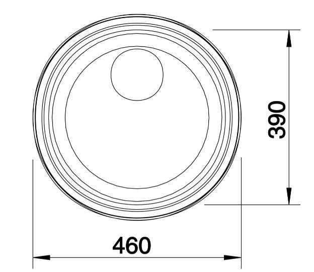 Nerezový drez Blanco RONDOSOL 3 ½" - Basics (46cm) - Blanco