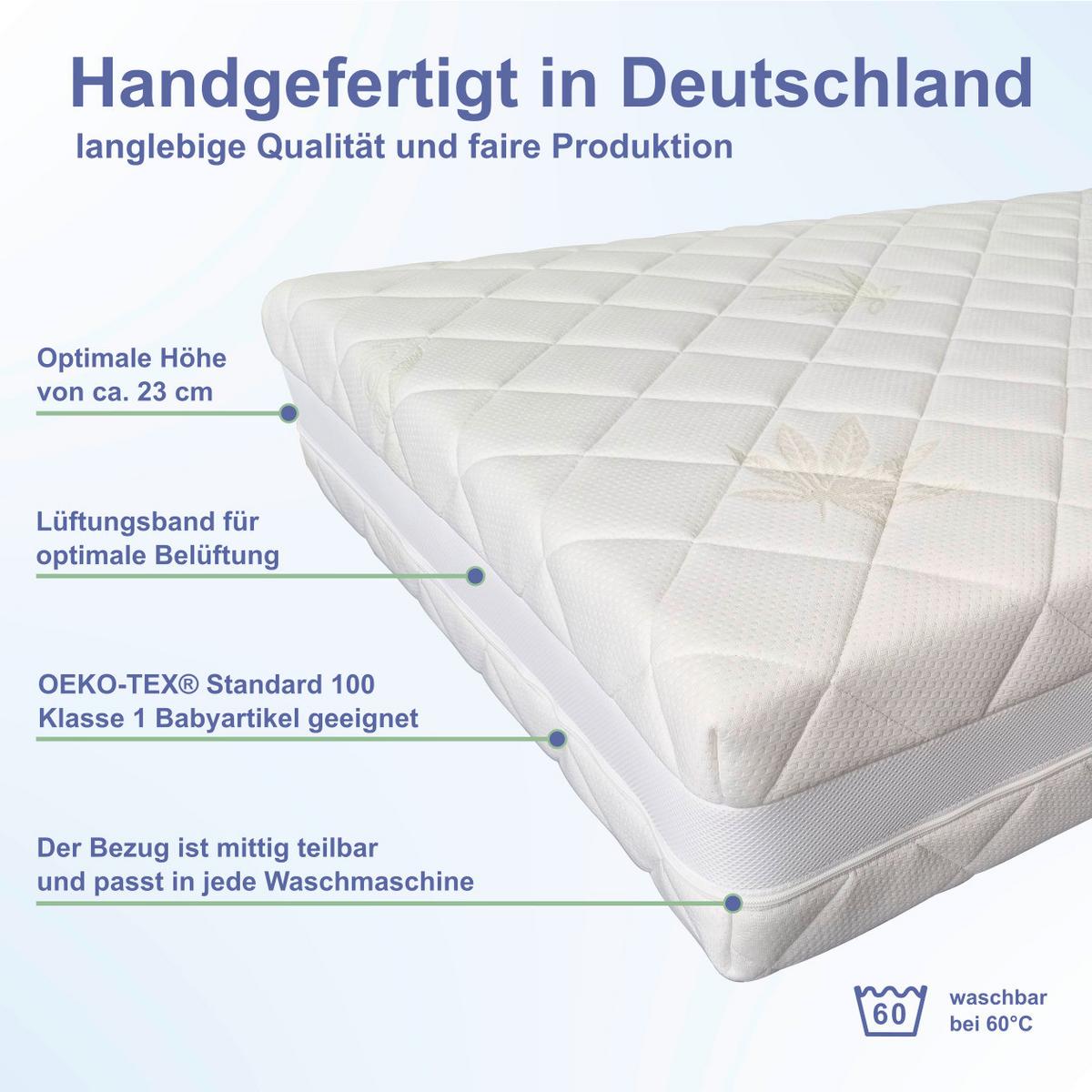 Hanfmatratze Hempysleep mittelfest 200x100 - Textil (200/100cm)