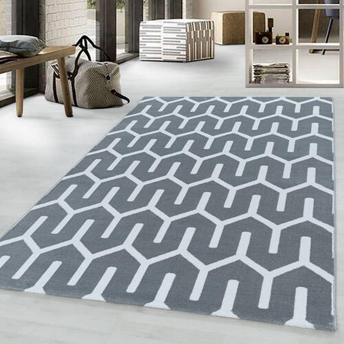 Webteppich Grau Costa 240x340 Cm - Grau, Design, Textil (240/340cm)