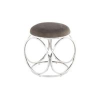 Hocker Whitney 325 Silberfarben/grau B: 40 Cm - Silberfarben/Grau, Design, Textil/Metall (40/49/40cm) - Kayoom
