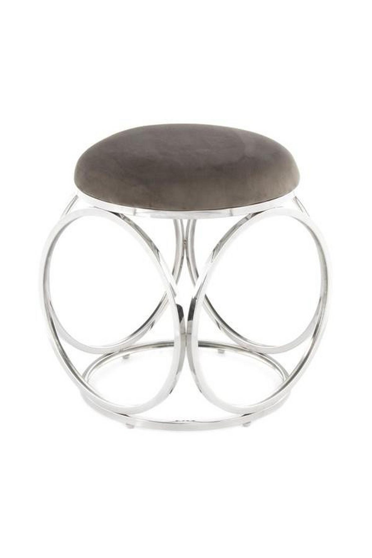 Hocker Whitney 325 Silberfarben/grau B: 40 Cm - Silberfarben/Grau, Design, Textil/Metall (40/49/40cm) - Kayoom